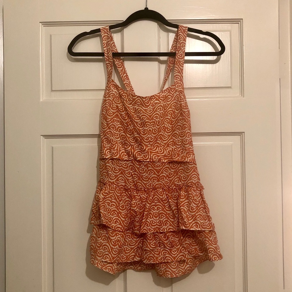 Banana Republic Orange Ruffled Top